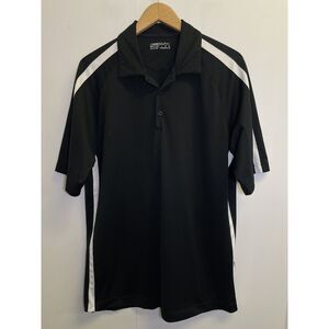 Nike Golf Men's L Dri-Fit Performance‎ Polo Shirt Black Short Sleeve Logo